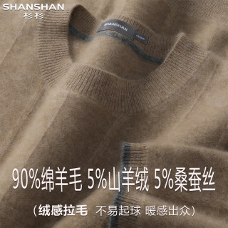 杉杉 绒感拉毛秋冬季短袖休闲百搭男士羊毛衫