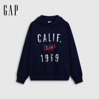 Gap 男女同款!加绒宽松连帽卫衣