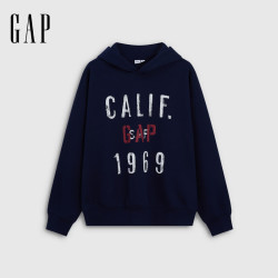 Gap 男女同款！加绒宽松连帽卫衣