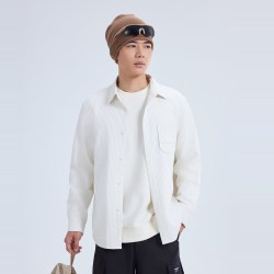 美特斯邦威 长袖衬衫男秋冬新款潮流时尚肌理感提花方格气质上