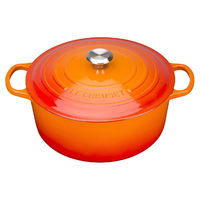 LE CREUSET 酷彩 炖锅(22cm、3.3L、铸铁、火焰红、不锈钢盖耳)