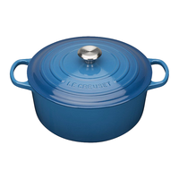 LE CREUSET 酷彩 炖锅(22cm、3.3L、铸铁、蓝色、不锈钢盖耳)