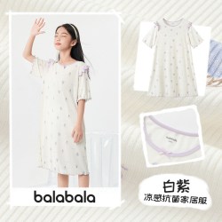 巴拉巴拉 女童睡衣中大童家居服套装儿童睡裙莫代尔内衣秋装童装小