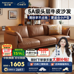 帕沙曼 真皮沙发 原生青皮小户型客厅意式现代沙发零压直排1.0米 7109