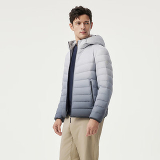 坦博尔 TAF310221A 轻薄保暖 几何线条灰 3XL 男士羽绒服