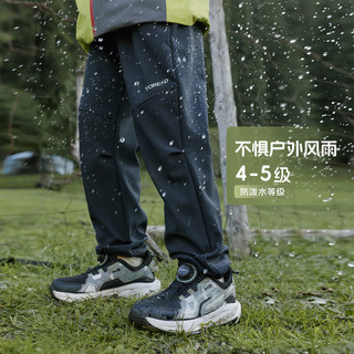 探路者 儿童加短绒运动软壳裤 暗夜黑 120cm