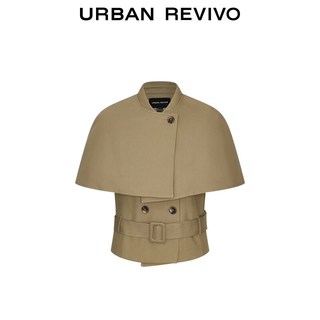 URBAN REVIVO UWG160113 燕麦格雷真两件腰带斗篷风衣