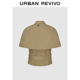 URBAN REVIVO UWG160113 燕麦格雷真两件腰带斗篷风衣