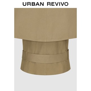 URBAN REVIVO UWG160113 燕麦格雷真两件腰带斗篷风衣