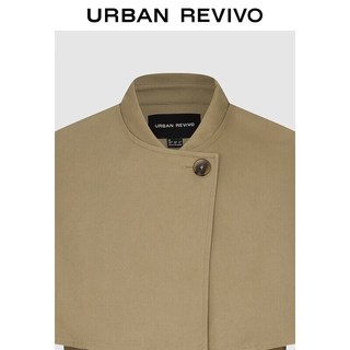 URBAN REVIVO UWG160113 燕麦格雷真两件腰带斗篷风衣