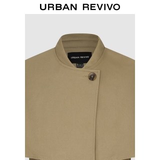 URBAN REVIVO UWG160113 燕麦格雷真两件腰带斗篷风衣
