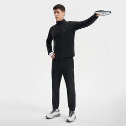 FILA 男装运动外套男士健身跑步简约舒适百搭高弹基础针织长袖上衣