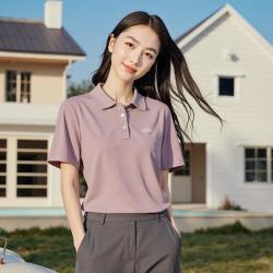 361° 休闲简约女式翻领短袖百搭女短T