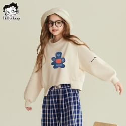 贝蒂 童装女童春秋时尚卡通圆领卫衣2026年秋装女大童儿童洋气上衣