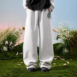 nuthink 美式重磅垂感卫裤纯色潮牌阔腿宽松长裤男女2025春秋新款