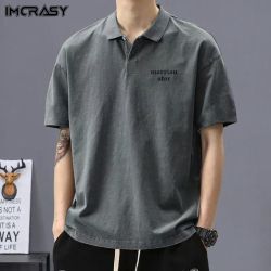 IMCRASY 潮牌polo衫短袖男士夏季潮流翻领T恤宽松休闲半袖体恤上衣