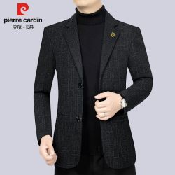 皮尔·卡丹 皮尔卡丹高档休闲西装男中青年男士小西服单件上衣潮流秋冬新款帅