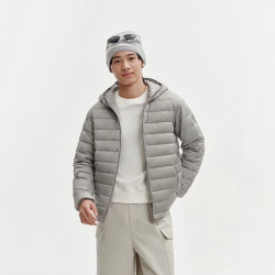 波司登 轻薄羽绒服 男短款90绒三防排骨条连帽外套B260135007DS