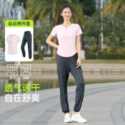 骆驼 运动服套装高级感女春夏透气跑步瑜伽服套装普拉提
