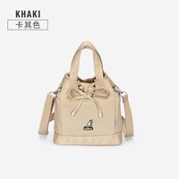 KANGOL 抽绳水桶包女新款时尚单肩斜挎手提包韩系高级感小众圆筒包