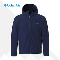 Columbia 休闲外套男秋季户外拒水轻便连帽软壳衣XO8440 远山蓝 XL