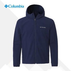 Columbia 休闲外套男秋季户外拒水轻便连帽软壳衣XO8440 远山蓝 XL