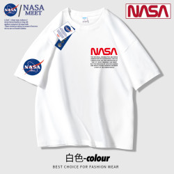NASAMEET款纯棉ins短袖t恤男女同款出游情侣半袖宽松圆领国潮男款