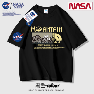 NASA新款潮牌夏季纯棉短袖t恤男女同款宽松圆领印花休闲时尚百搭