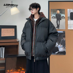冬加厚御寒皮棉服男女同款百搭连帽夹克