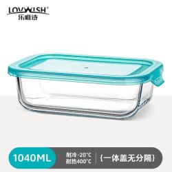 乐唯诗 玻璃保鲜碗可微波加热专用碗上班族燕麦碗带盖饭盒圆形 乐透收纳大号1040ml*1
