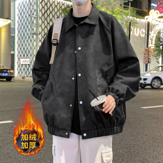 大码皮衣外套男士春秋季新款加肥加大情侣男女同款小香风PU皮夹克