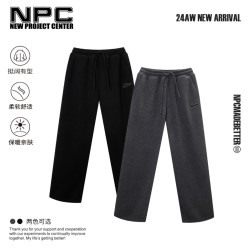 NPC 潮牌字母刺绣抽绳直筒运动休闲裤男卫裤潮流松紧腰NP4BSP02