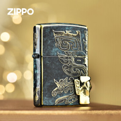 ZIPPO 打火机 青铜时代三星堆 贴章正品之宝男士收藏送DYX1H1