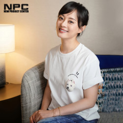NPC 潮牌CC小狗创意魔术贴可替换图案圆领T恤男纯棉舒适CC52TE17