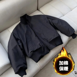 美式cleanfit外套男冬季廓形飞行夹克棉服高级感痞帅短款立领棉衣