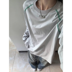 户外运动防晒长袖t恤男早秋穿搭骑行服春秋美式速干小领口打底衫
