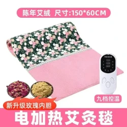 电加热艾灸毯办公家用电热毯控温理疗艾灸垫全身热敷艾绒艾草毯子