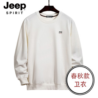 JEEP SPIRIT JEEPSPIRIT长袖圆领卫衣春秋加绒百搭潮流休闲宽松卫衣男装外套