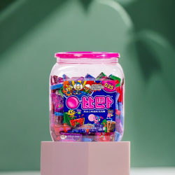 比巴卜 泡泡糖混合口味桶装多口味超软口香糖儿童怀旧食品趣味零食