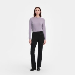 AIGLE 女士长裤户外休闲裤防紫外线抗菌微喇修身黑色裤子BS78