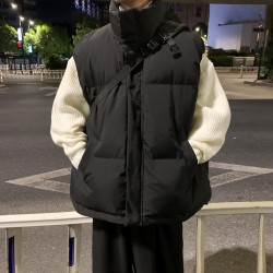 尤凯西 马甲男生秋冬季加厚棉背心潮流百搭宽松棉衣时尚情侣坎肩保暖外套