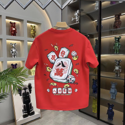 纯棉高质量男士百搭短袖T创意印花休闲圆领上衣潮流时尚帅气半袖t