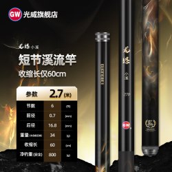 光威 龙绦小溪鱼竿溪流竿短节便携微物钓鱼竿手杆碳素超轻白条麦穗