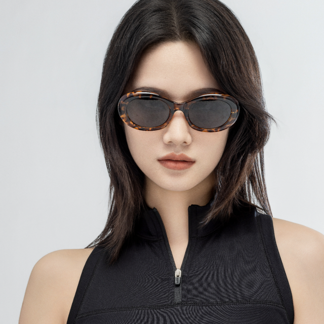 KOOK 新款宽版欧美玳瑁色墨镜女高级感ins猫眼太阳镜潮流男