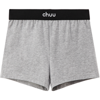 CHUU 撞色拼接松紧腰防走光 深花灰 均码 女士短裤
