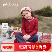 jellybaby 26新品秋款女童中童露营假两件T恤