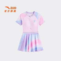 安踏 儿童泳衣2026年夏季中大童防晒速干游泳女童短袖套装泳衣裙