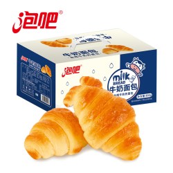 泡吧 牛奶面包整箱早餐手撕面包零食礼盒牛角包800g可颂夜宵下午茶