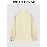 URBAN REVIVO UYU160012 翻领单排扣 米黄 L 女士夹克