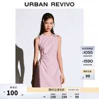 UR UR2026夏季新款女装气质都市褶皱修身无袖连衣裙UYB760001